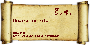 Bedics Arnold névjegykártya